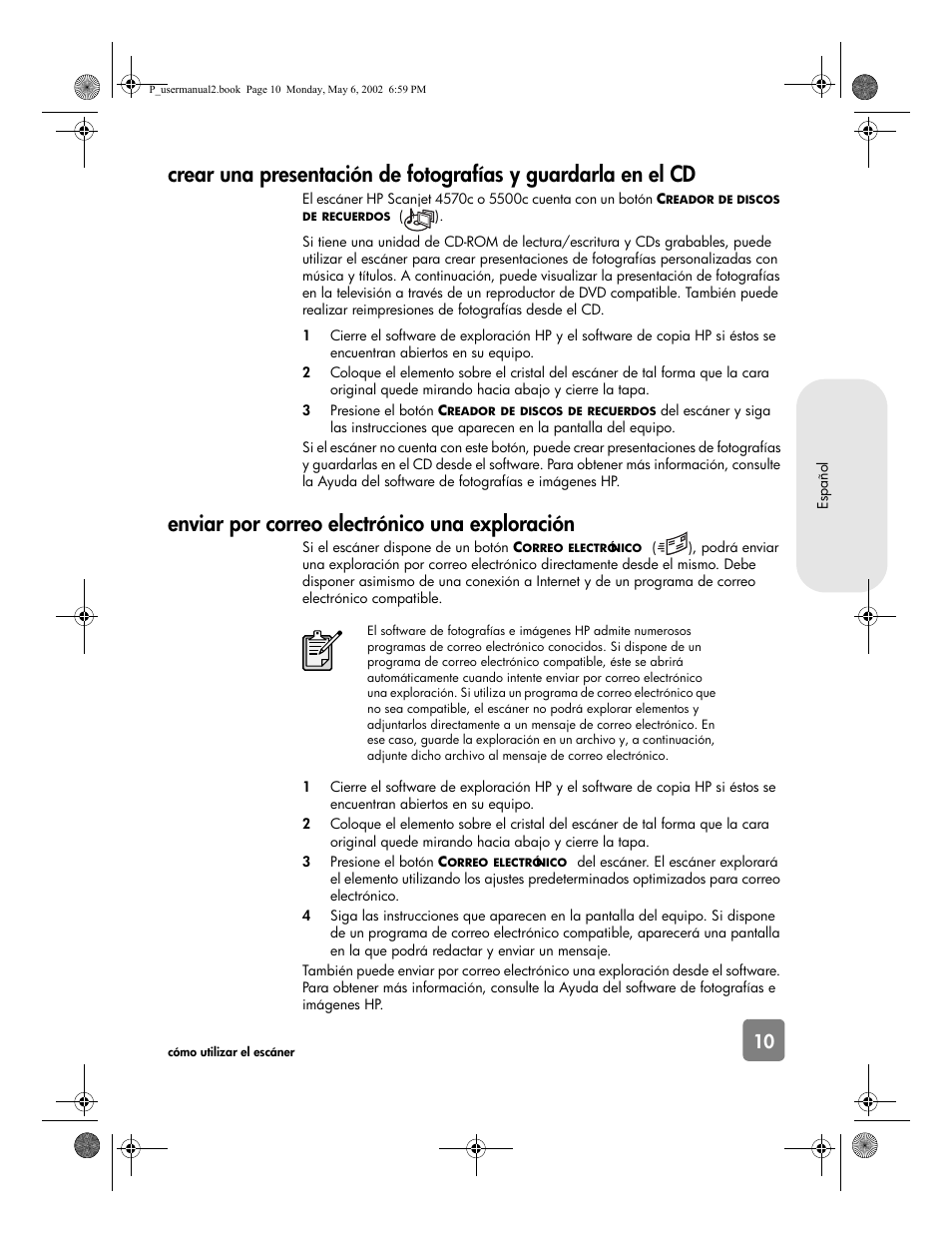 Enviar por correo electrónico una exploración | HP 4500c Series User Manual | Page 37 / 74