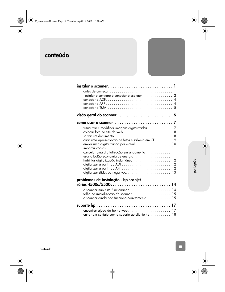 Conteúdo | HP 4500c Series User Manual | Page 53 / 74