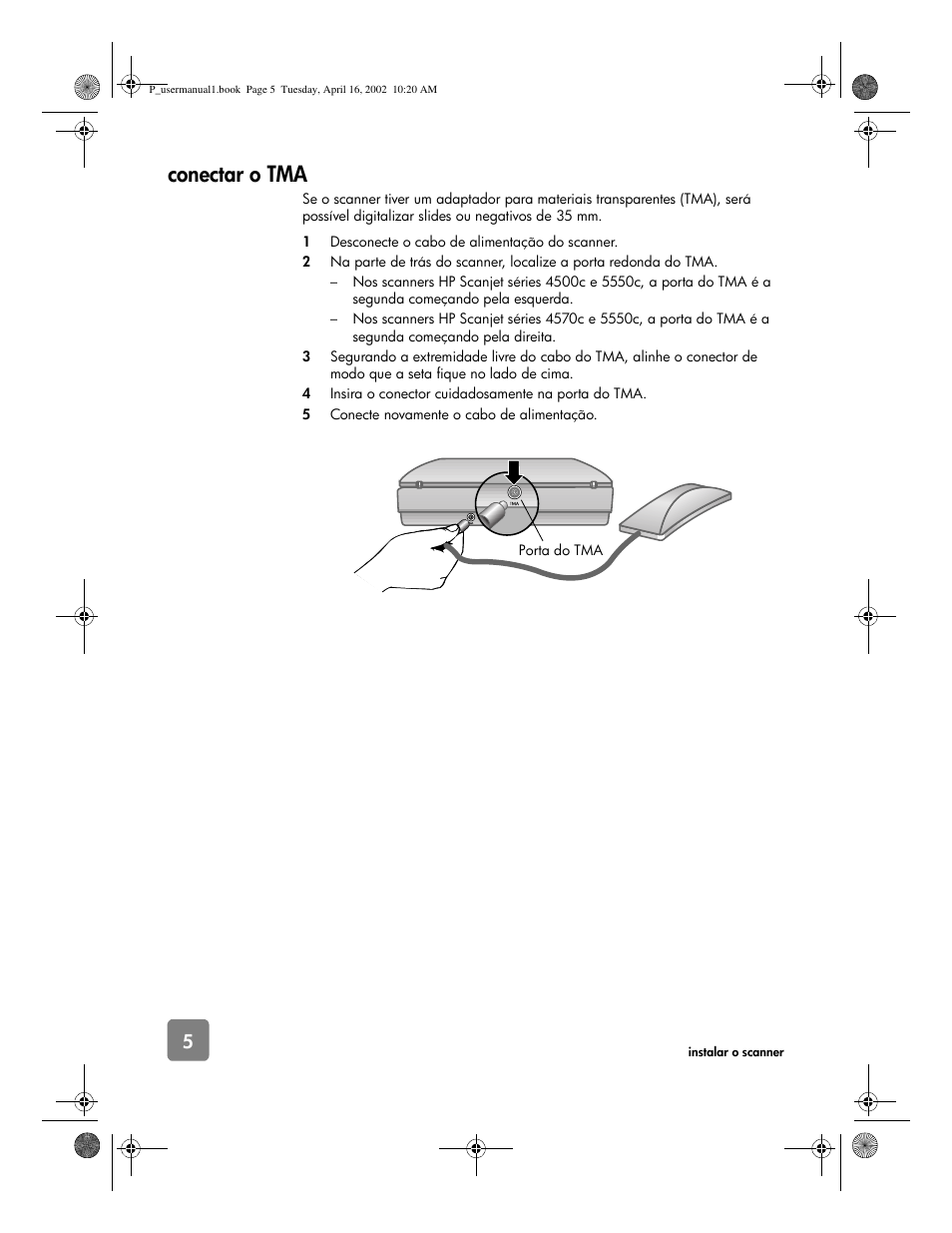 Conectar o tma | HP 4500c Series User Manual | Page 58 / 74