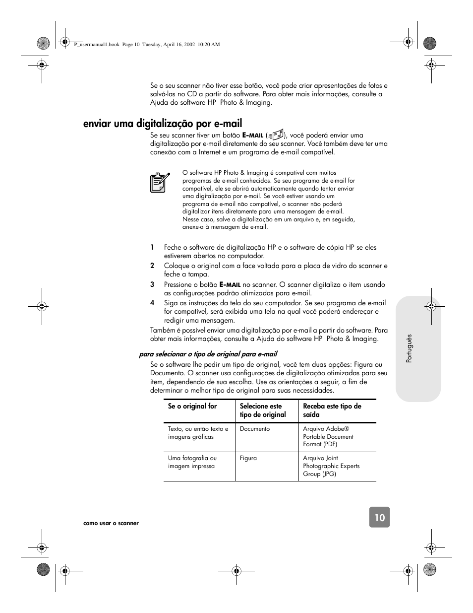 Enviar uma digitalização por e-mail | HP 4500c Series User Manual | Page 63 / 74