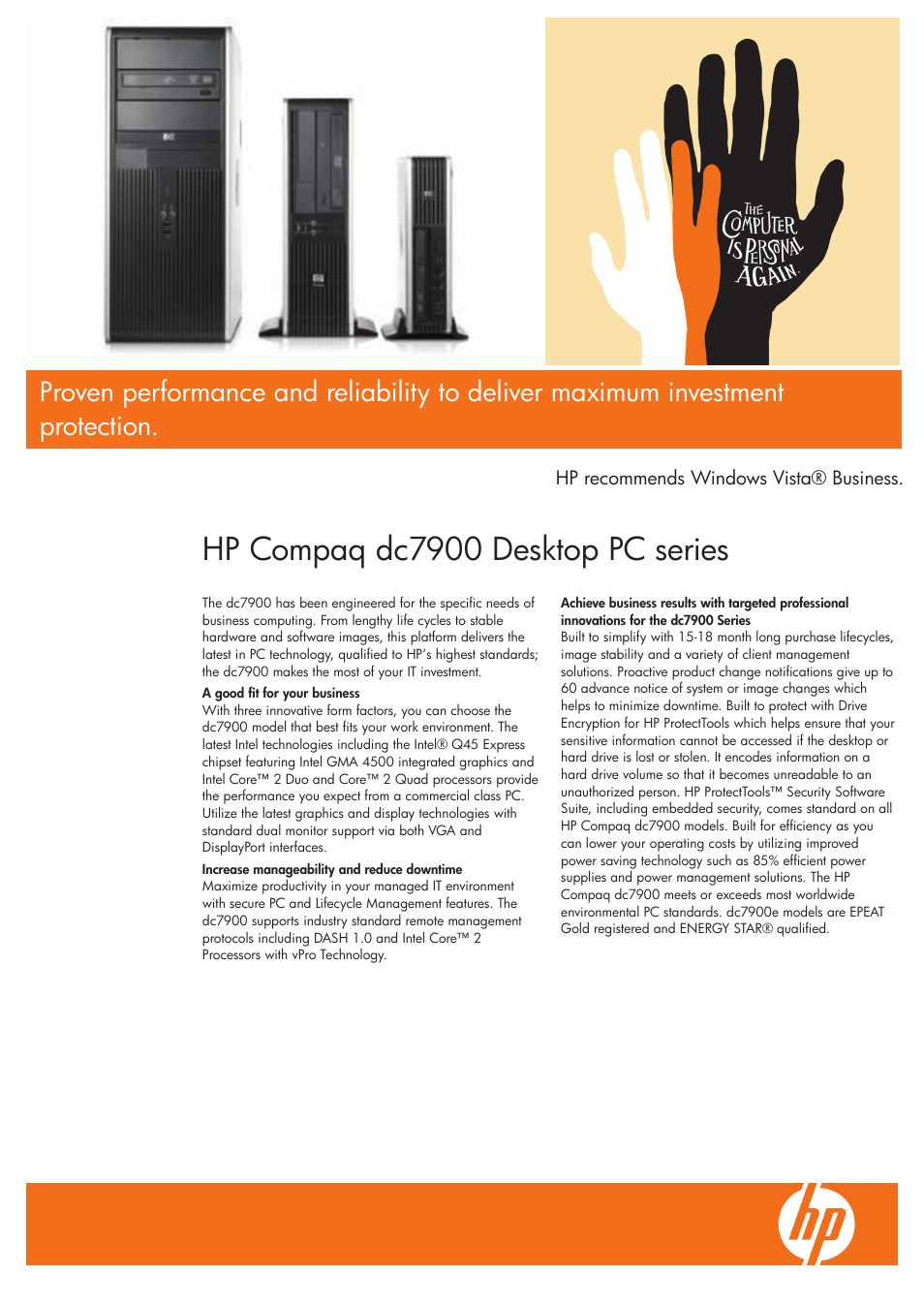 HP Compaq dc7900 User Manual | 3 pages