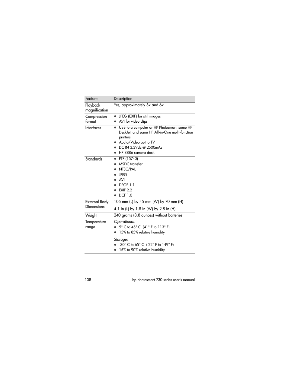 HP Photosmart 730 series User Manual | Page 108 / 116