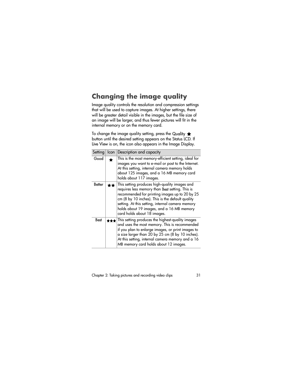 Changing the image quality | HP Photosmart 730 series User Manual | Page 31 / 116