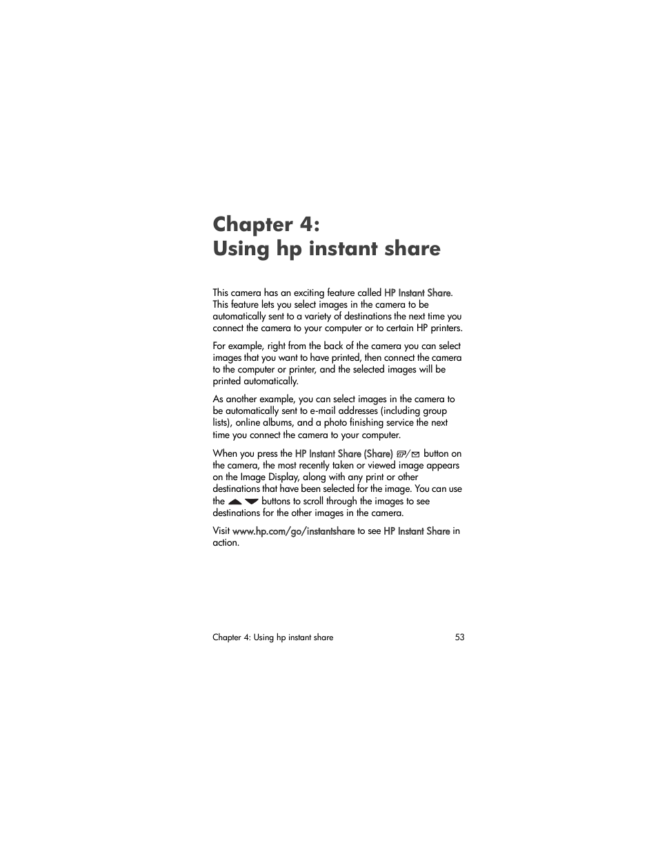 Chapter 4: using hp instant share | HP Photosmart 730 series User Manual | Page 53 / 116