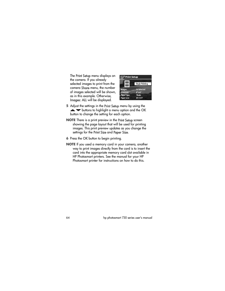 HP Photosmart 730 series User Manual | Page 64 / 116