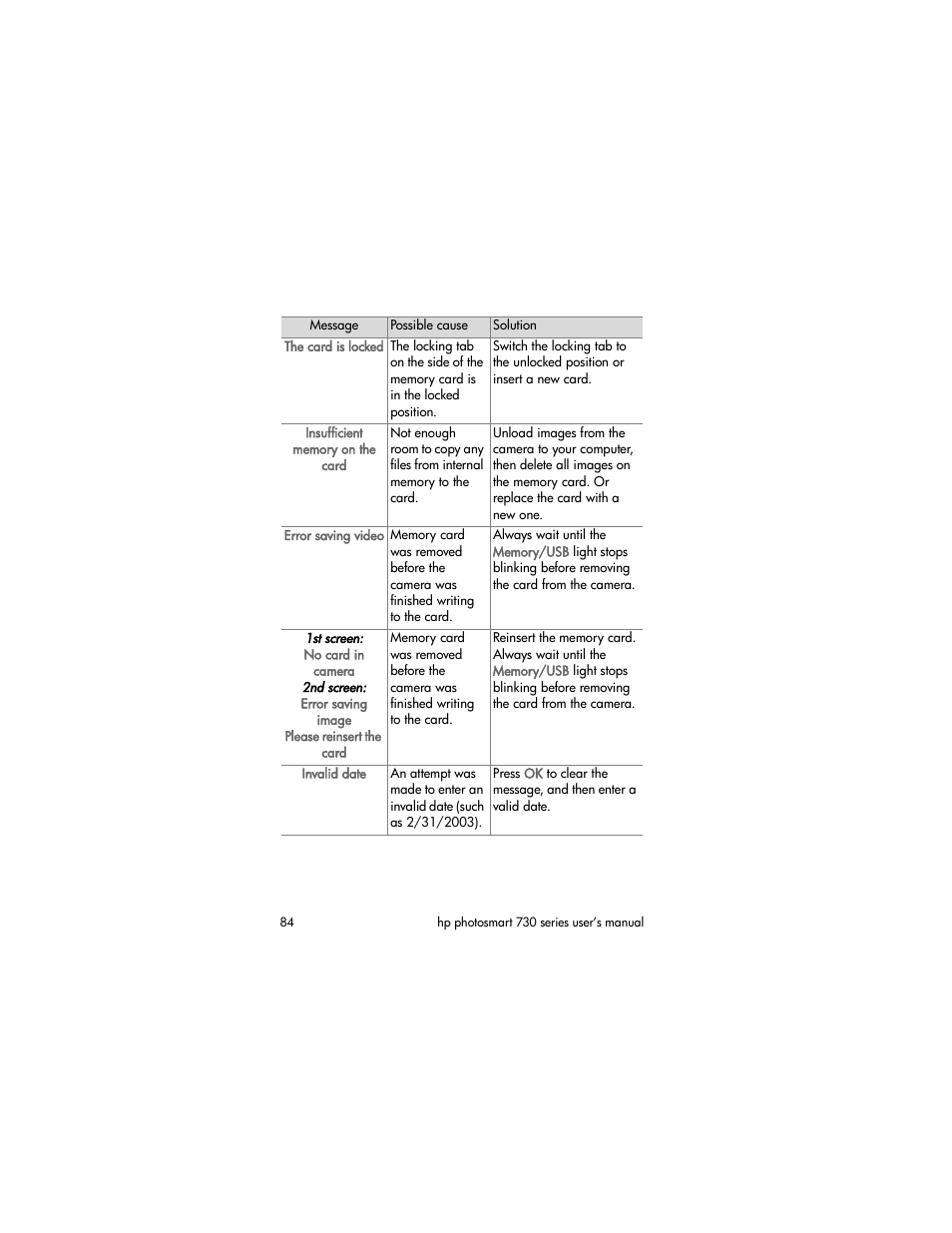 HP Photosmart 730 series User Manual | Page 84 / 116
