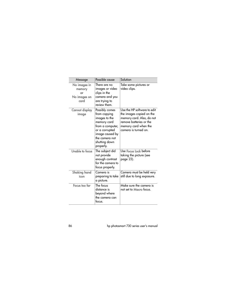 HP Photosmart 730 series User Manual | Page 86 / 116