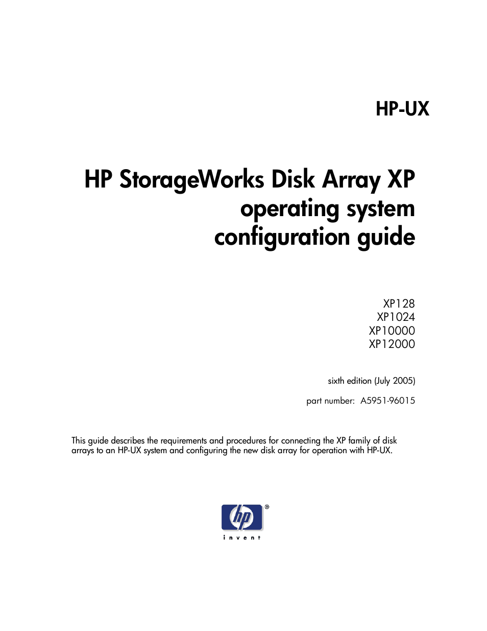 HP XP12000 User Manual | 82 pages