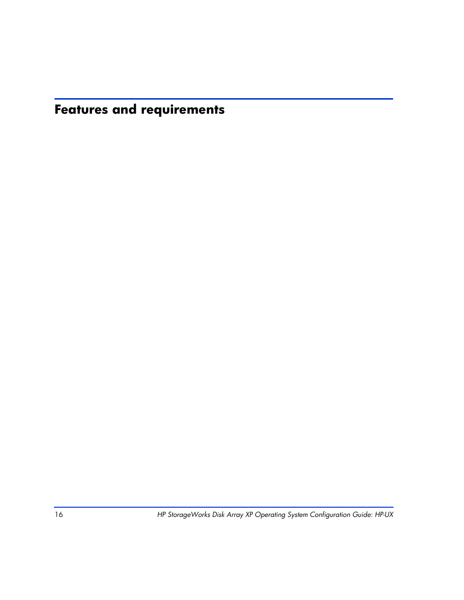 Features and requirements, Features and requirements 16 | HP XP12000 User Manual | Page 14 / 82