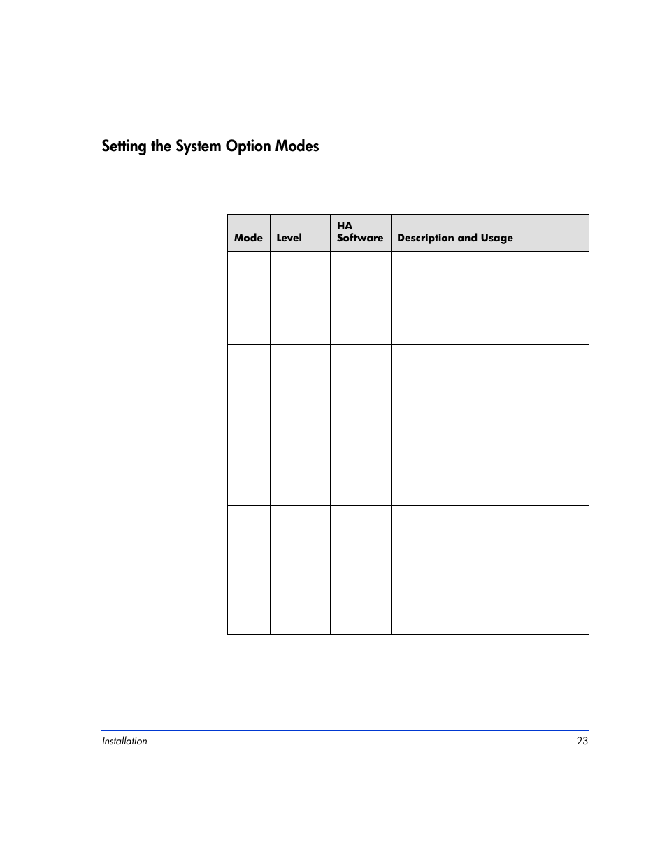 Setting the system option modes, Setting the system option modes 23 | HP XP12000 User Manual | Page 21 / 82