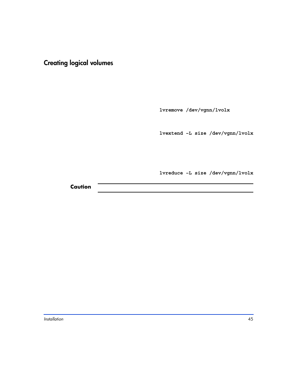 Creating logical volumes, Creating logical volumes 45 | HP XP12000 User Manual | Page 43 / 82