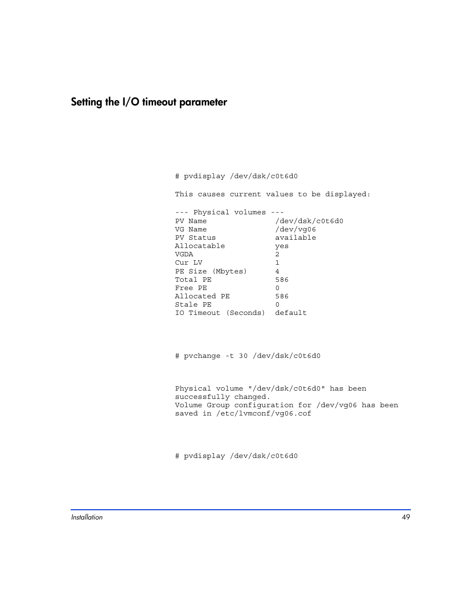 Setting the i/o timeout parameter, Setting the i/o timeout parameter 49 | HP XP12000 User Manual | Page 47 / 82