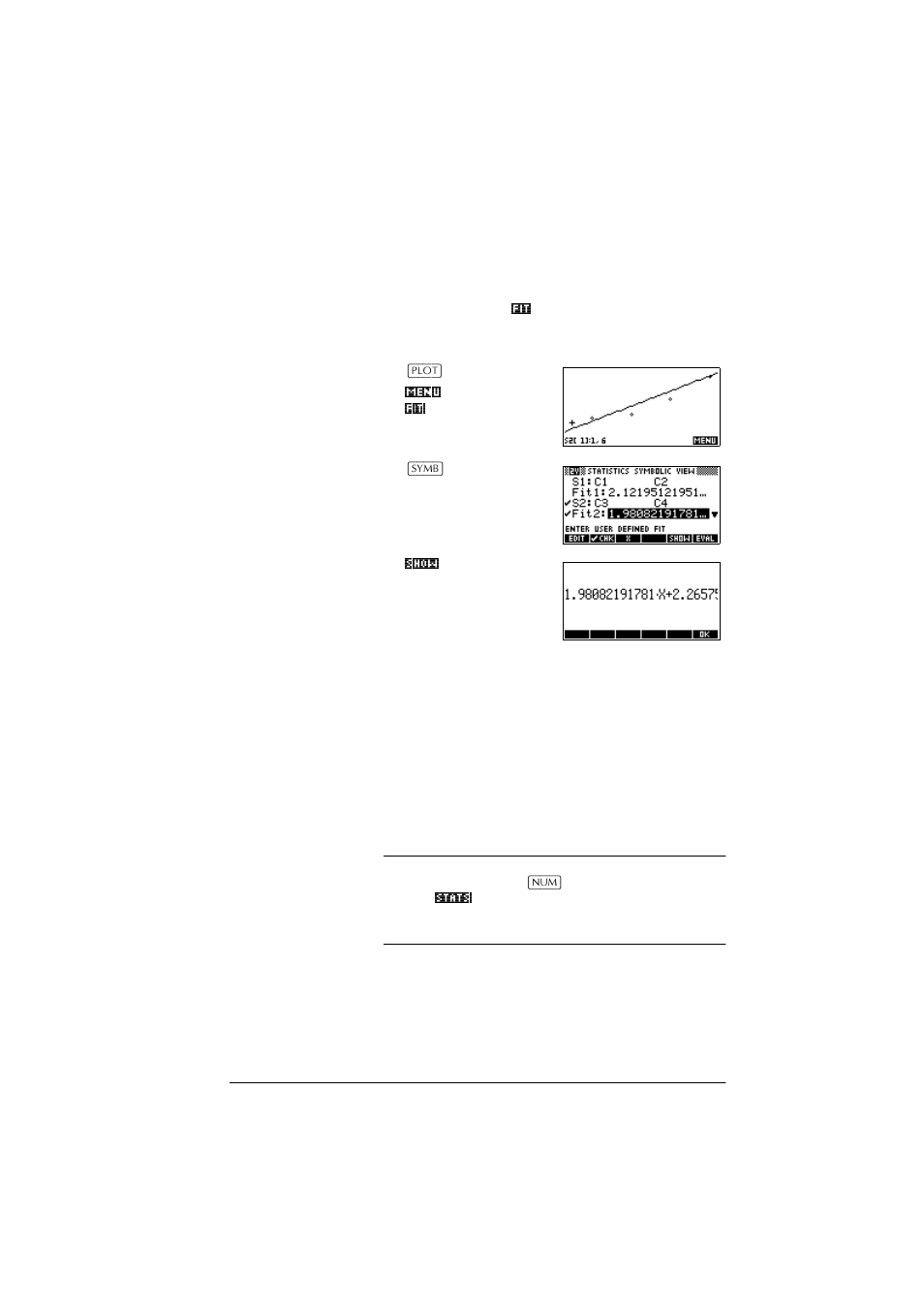Fitting a curve to 2var data | HP 39g+ User Manual | Page 109 / 288