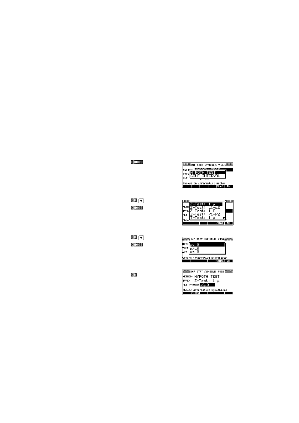 Define the inferential method | HP 39g+ User Manual | Page 117 / 288