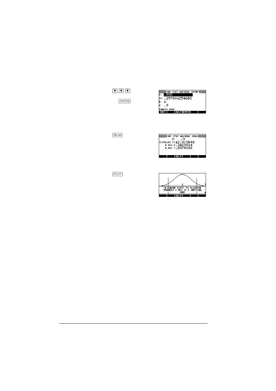 Display numeric view, Display plot view | HP 39g+ User Manual | Page 122 / 288