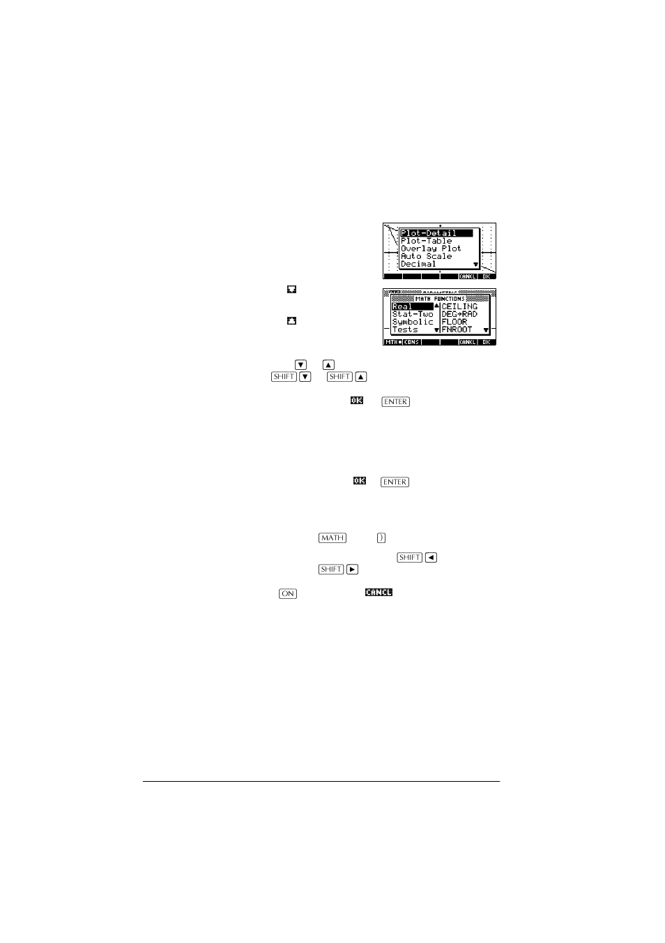 Menus | HP 39g+ User Manual | Page 18 / 288