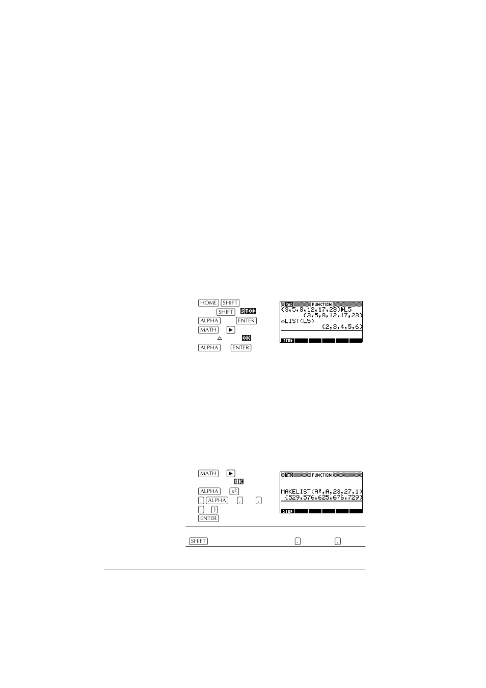 Concat, List, Makelist | HP 39g+ User Manual | Page 194 / 288