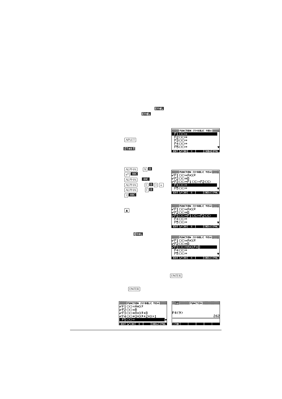 Evaluating expressions | HP 39g+ User Manual | Page 43 / 288