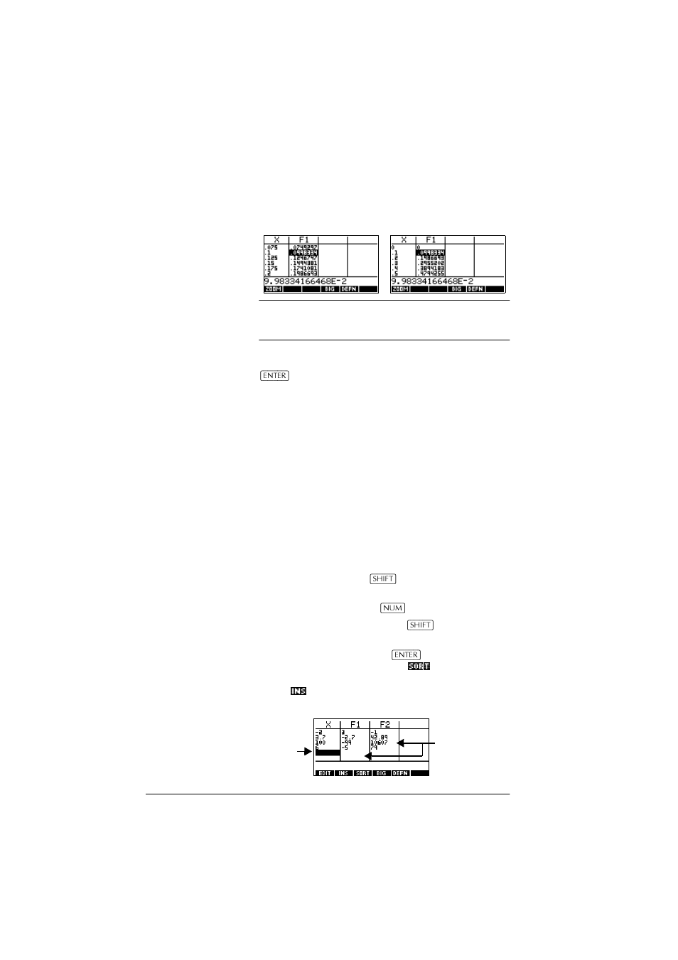 Building your own table of numbers, Build a table | HP 39g+ User Manual | Page 58 / 288