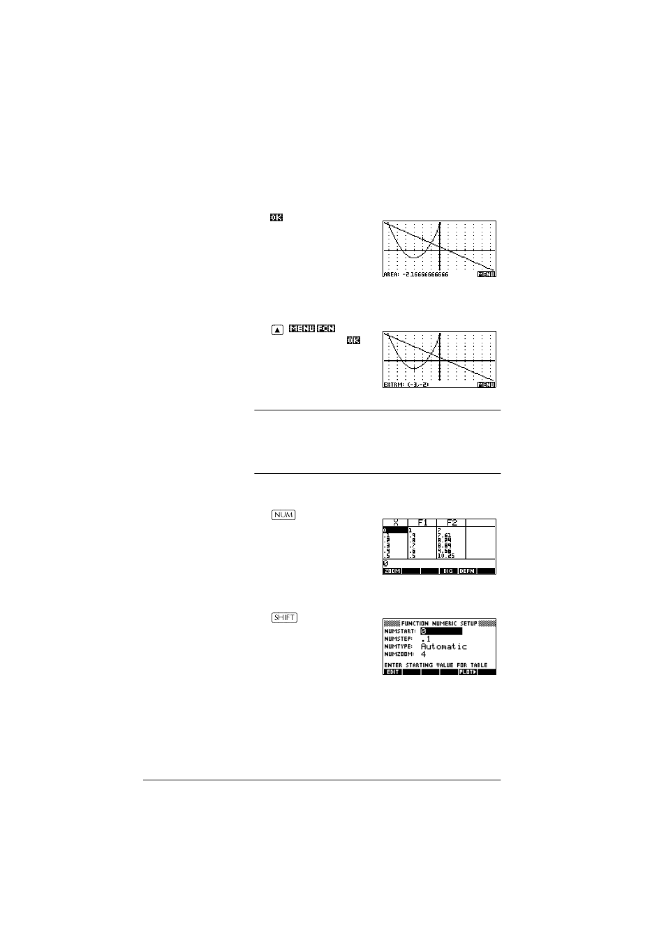 Display the numeric view, Set up the table | HP 39g+ User Manual | Page 66 / 288