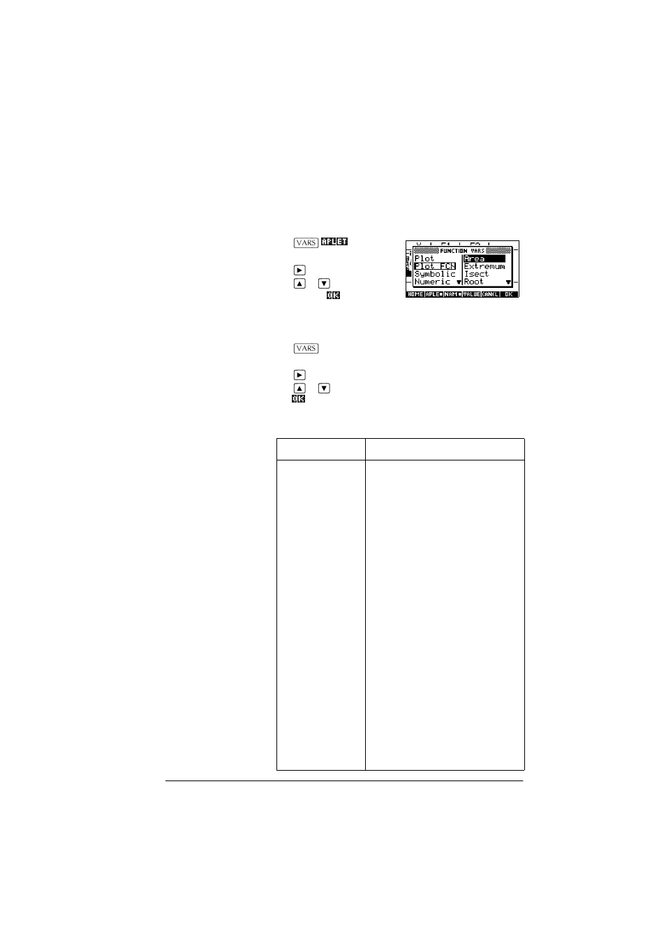 Access fcn variables, Fcn functions | HP 39g+ User Manual | Page 69 / 288
