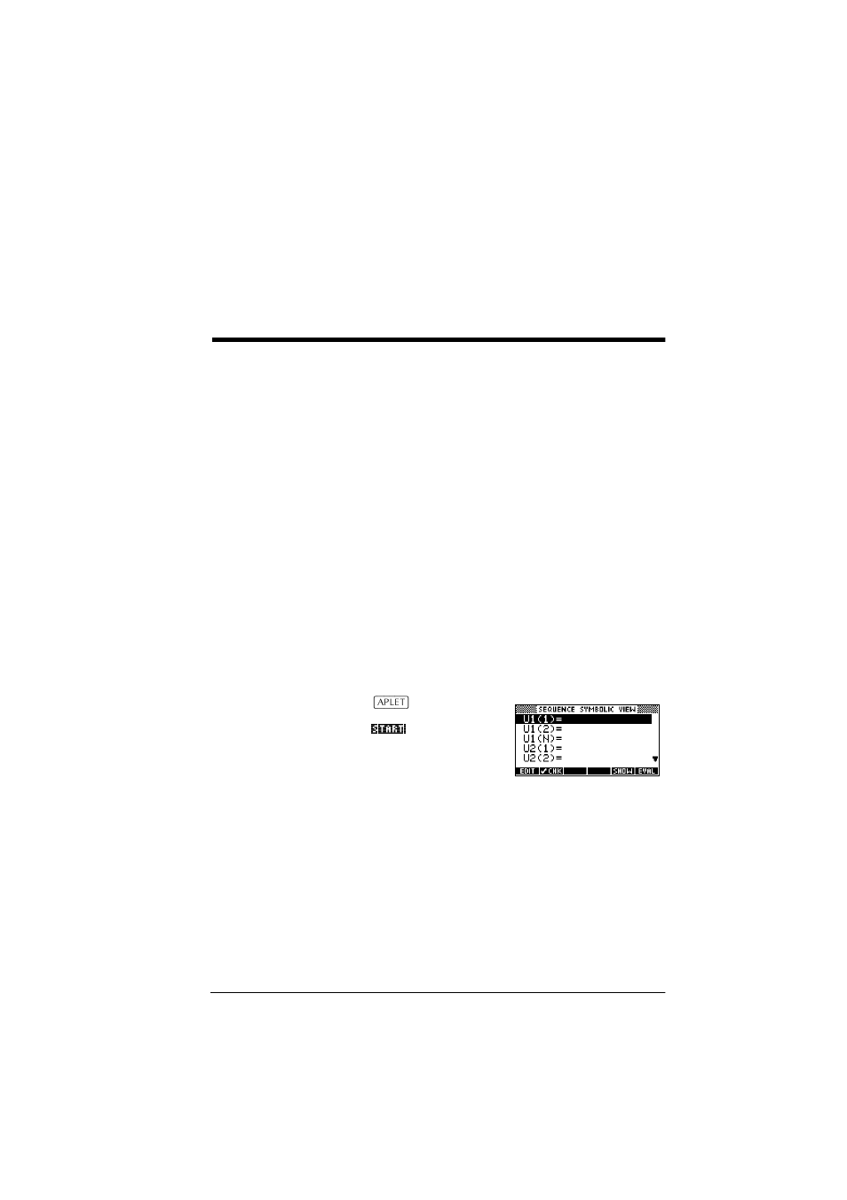 6sequence aplet, About the sequence aplet, Getting started with the sequence aplet | HP 39g+ User Manual | Page 79 / 288