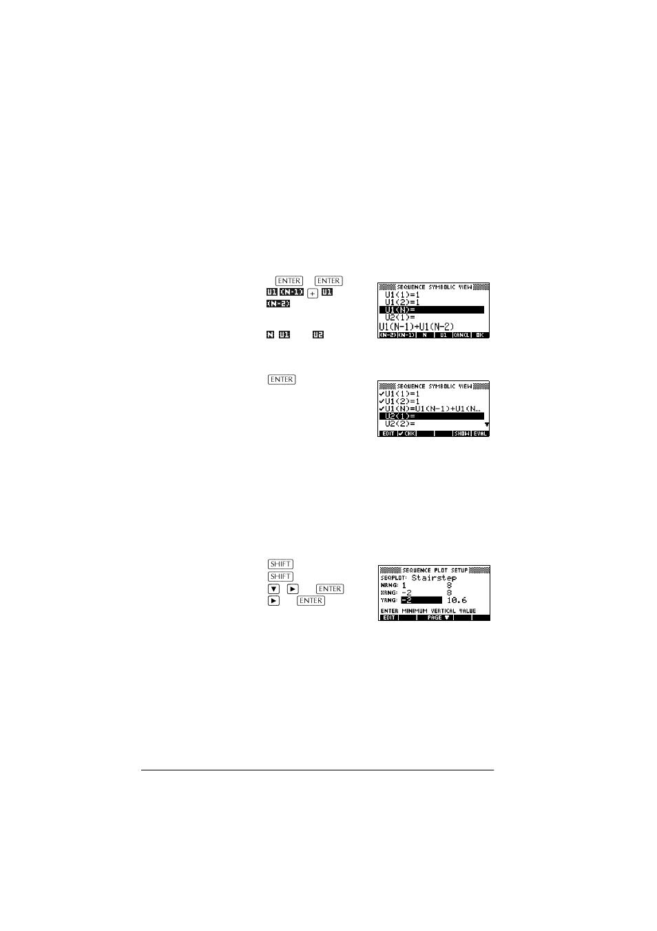 Define the expression, Specify plot settings | HP 39g+ User Manual | Page 80 / 288