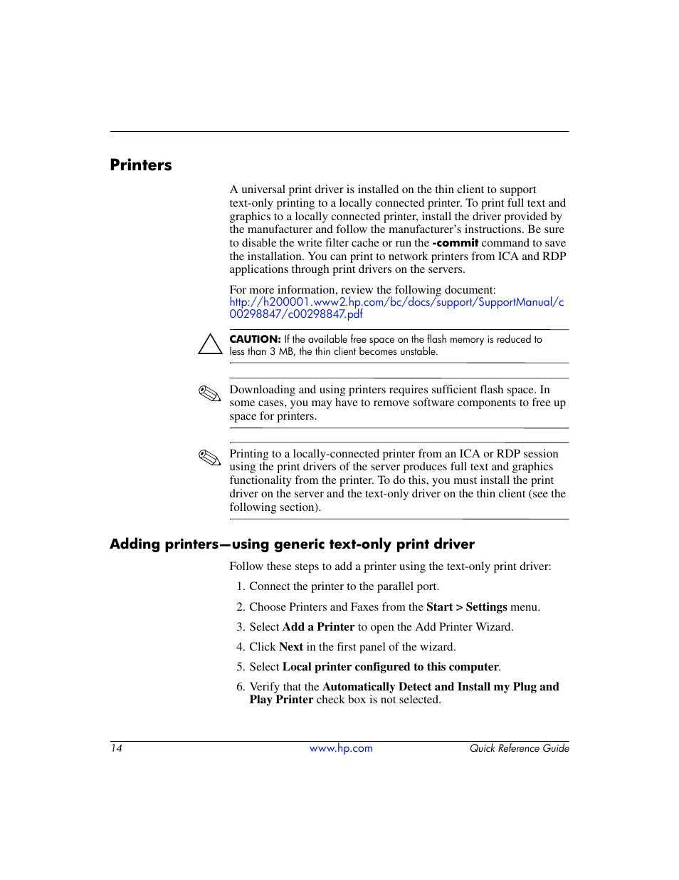Printers | HP T5000 User Manual | Page 18 / 41