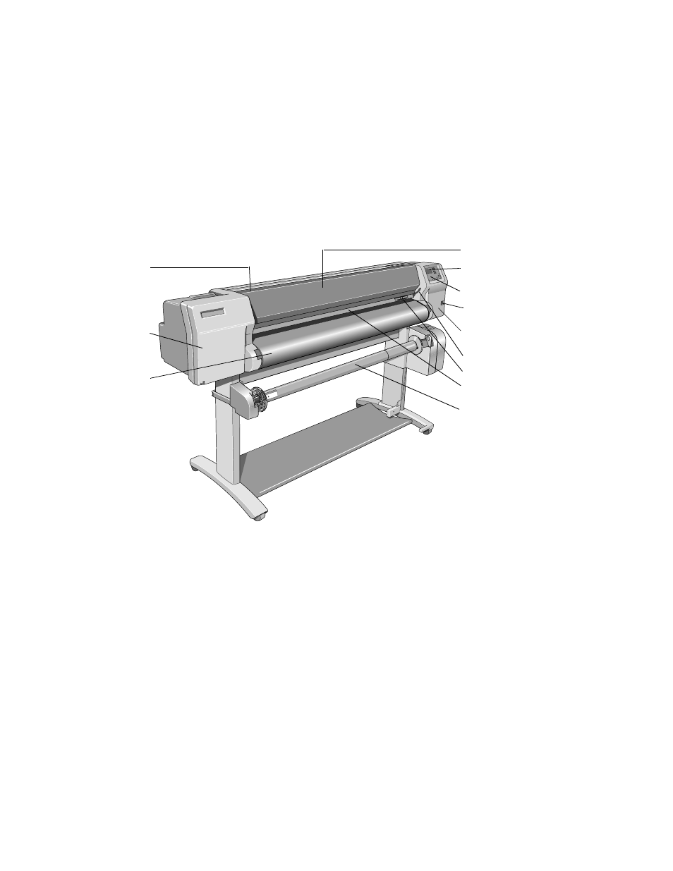 Front view of printer | HP 3000CP User Manual | Page 23 / 342