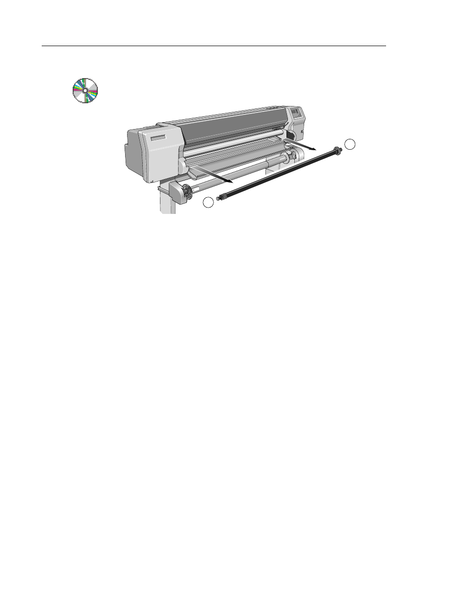 Installing a new roll into the printer | HP 3000CP User Manual | Page 85 / 342