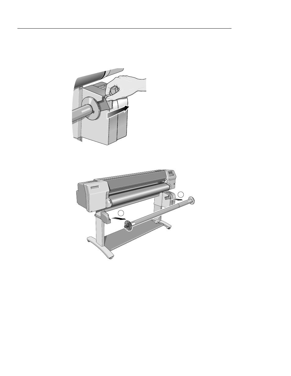 Changing the core tube on the take up reel | HP 3000CP User Manual | Page 88 / 342