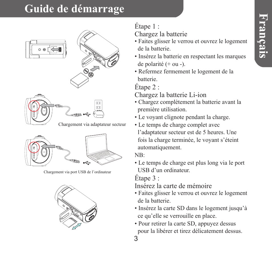Françai s, Guide de démarrage | HP T450 User Manual | Page 20 / 66