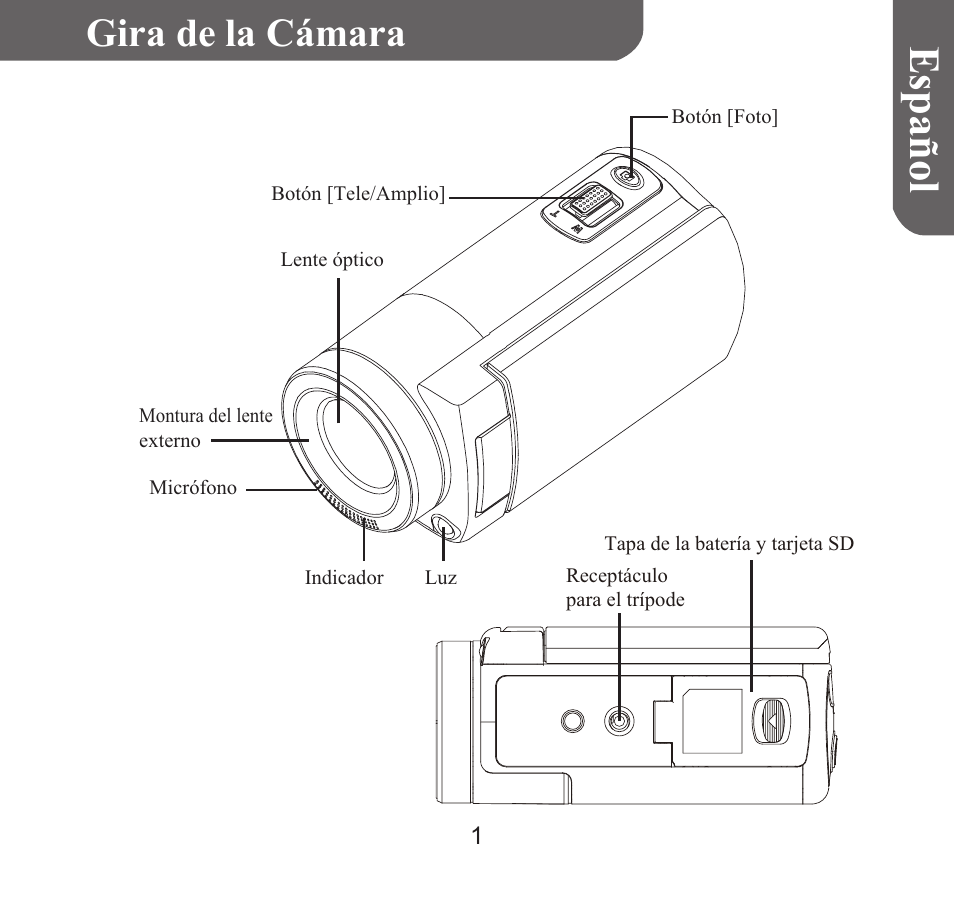 Españo l, Gira de la cámara | HP T450 User Manual | Page 34 / 66