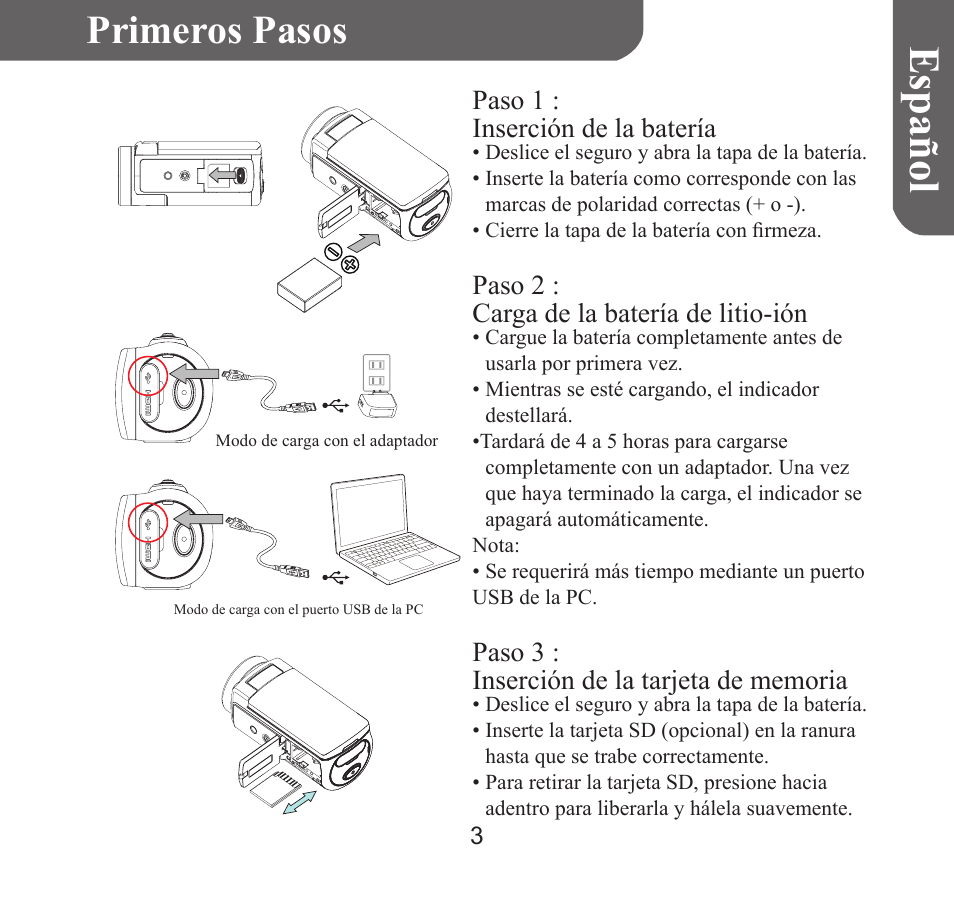 Españo l, Primeros pasos | HP T450 User Manual | Page 36 / 66