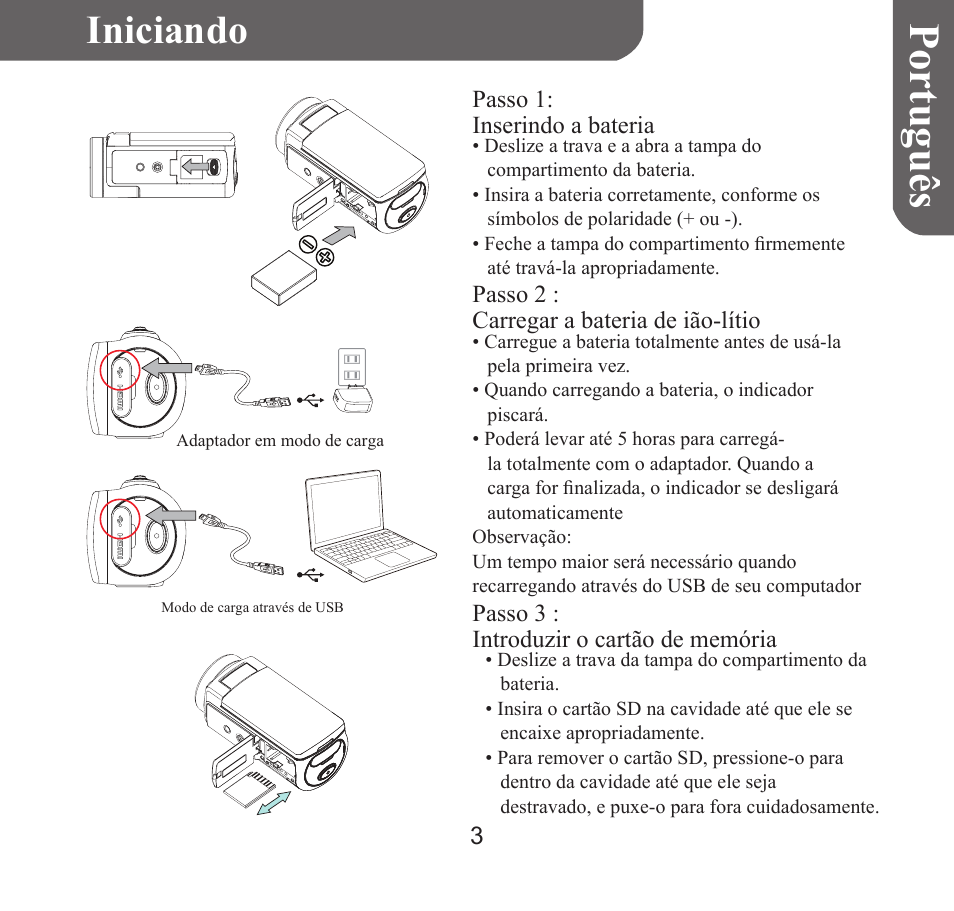 Portuguê s, Iniciando | HP T450 User Manual | Page 52 / 66