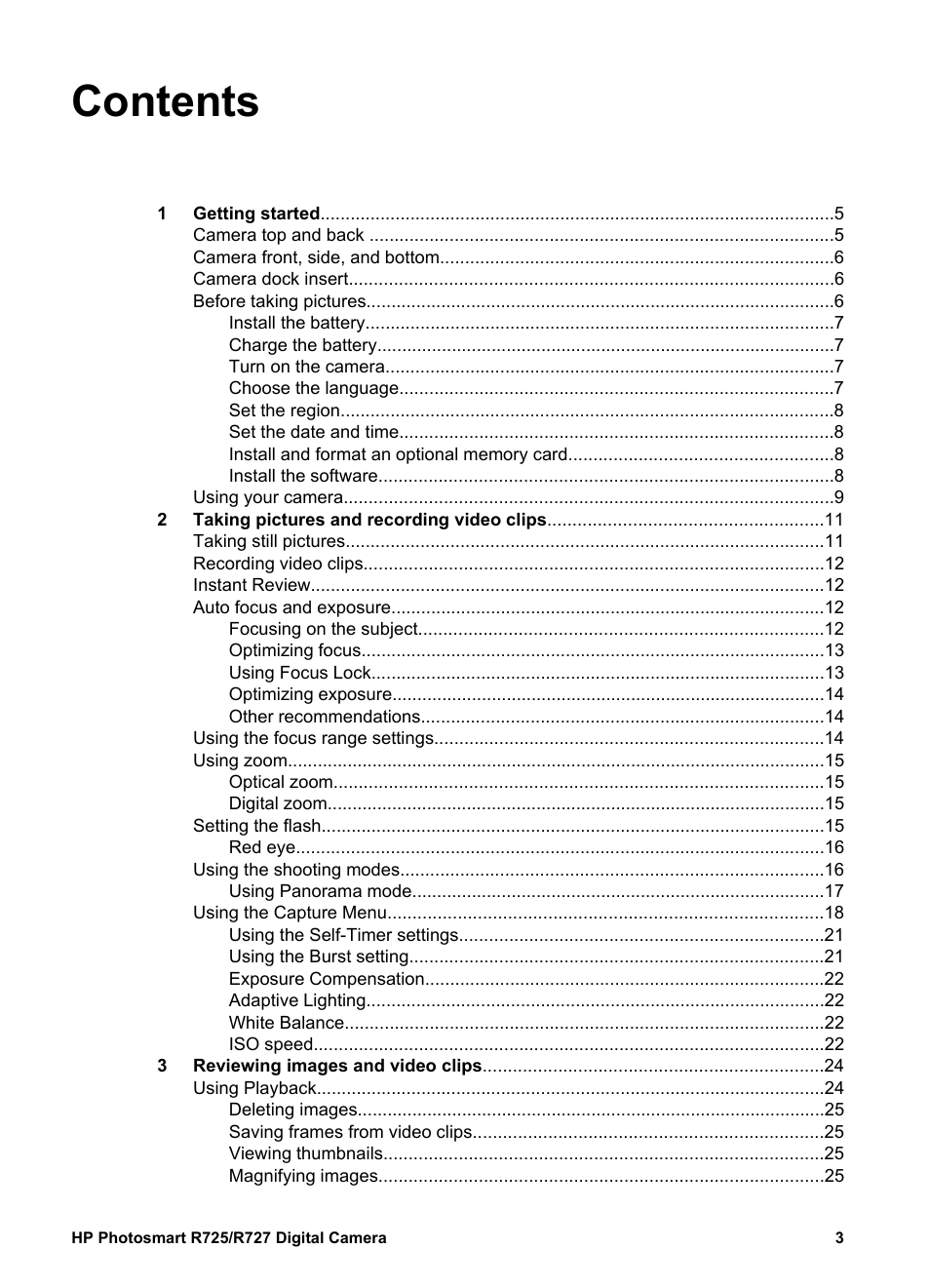 HP R725 User Manual | Page 3 / 56