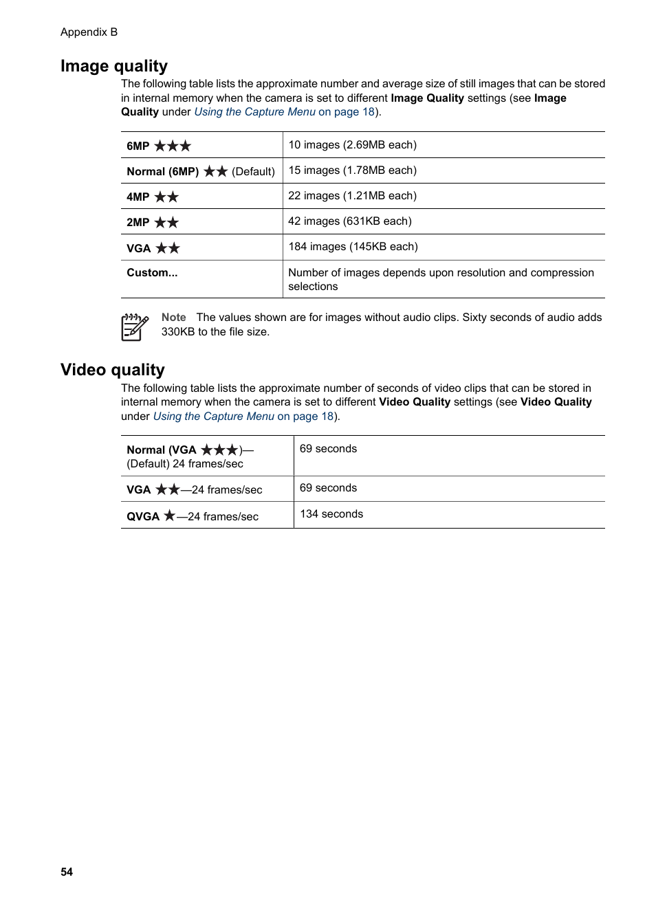 Image quality, Video quality, Image quality video quality | HP R725 User Manual | Page 54 / 56