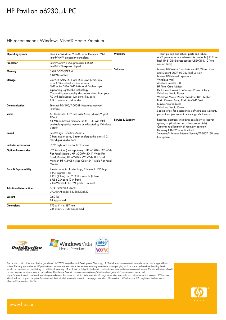 Hp pavilion a6230.uk pc | HP Pavilion a6230 User Manual | Page 2 / 2