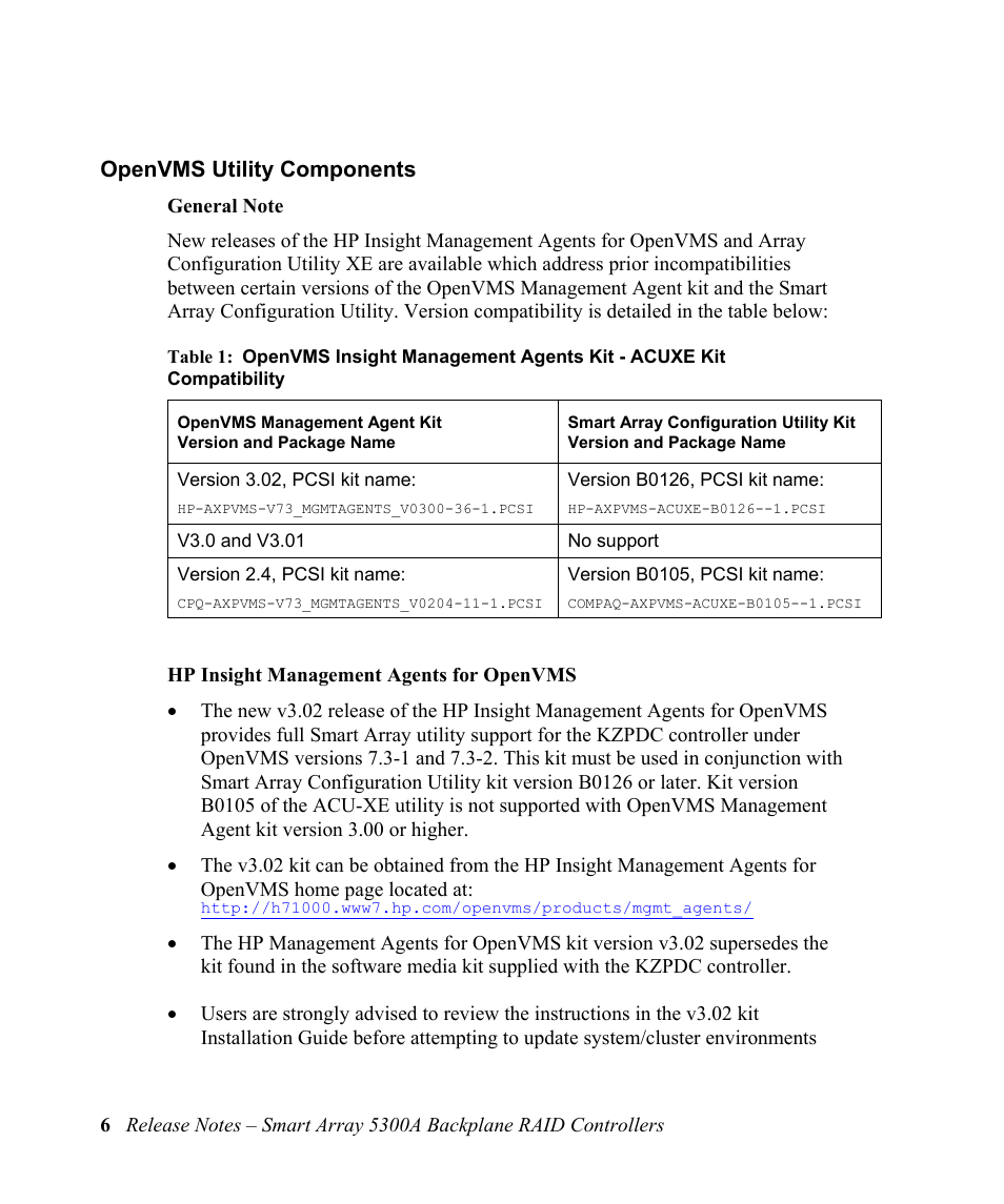 Openvms utility components | HP 5300A User Manual | Page 10 / 19