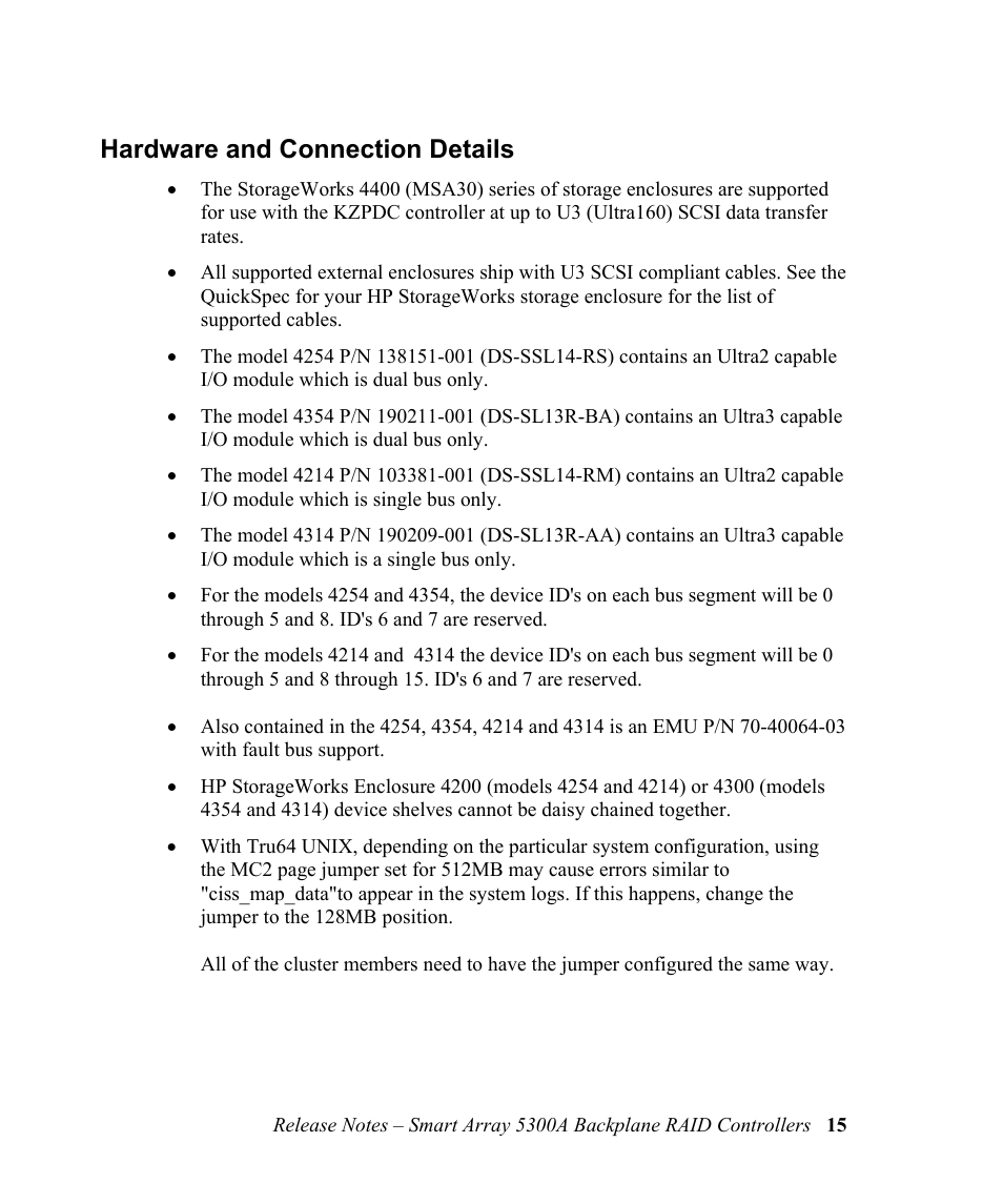 Hardware and connection details, Hardware and connection details 15 | HP 5300A User Manual | Page 19 / 19