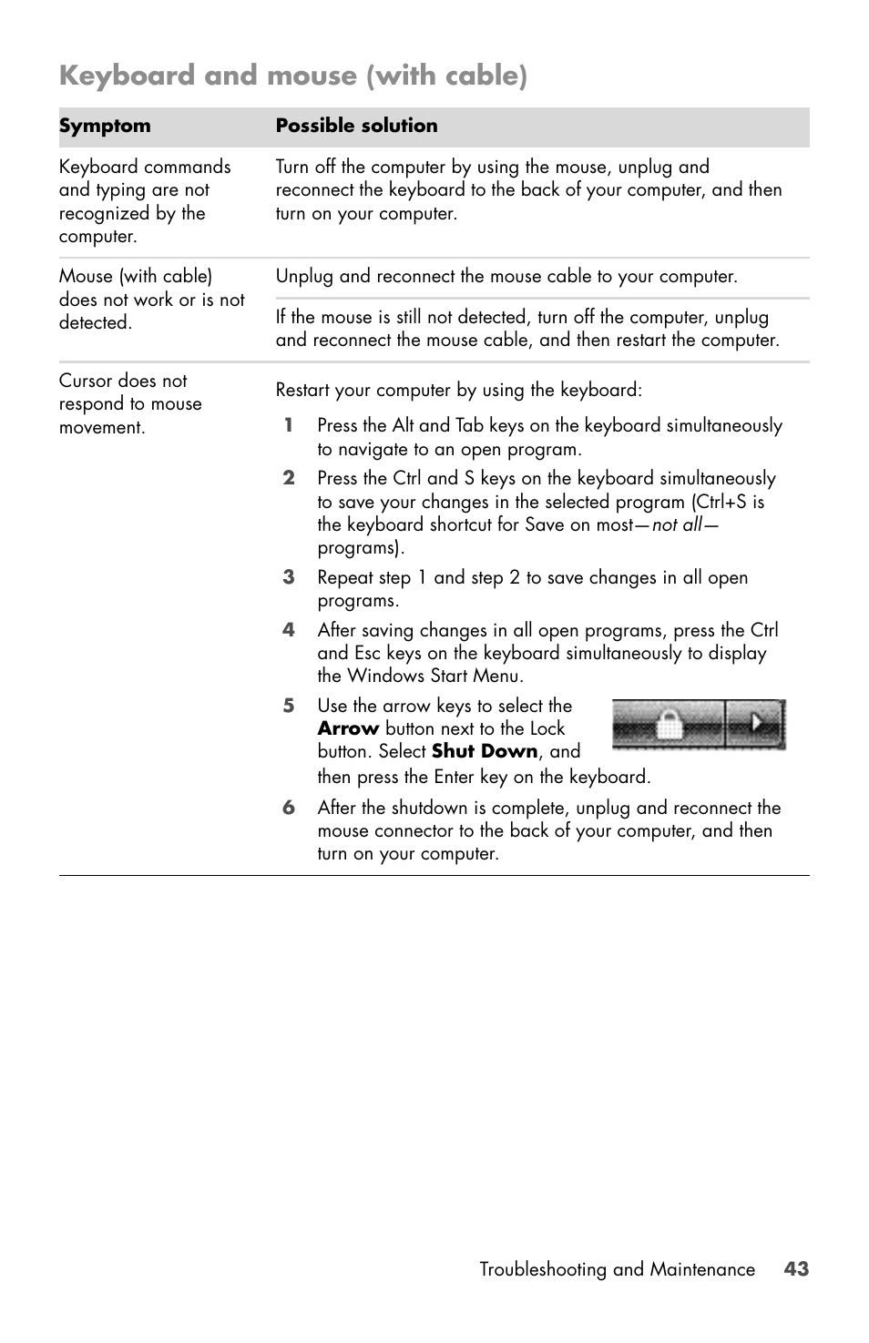 Keyboard and mouse (with cable) | HP Desktop Computer User Manual | Page 47 / 76