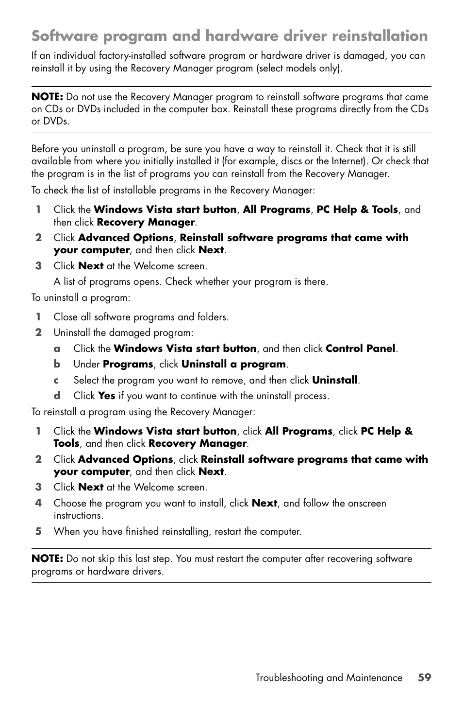 HP Desktop Computer User Manual | Page 63 / 76