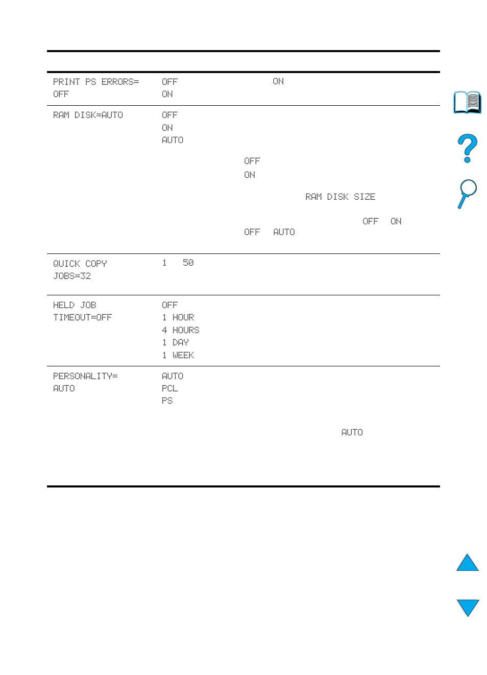 Then print the job again (see, Print ps, Errors= off | Personality= auto | HP 4100TN User Manual | Page 223 / 278