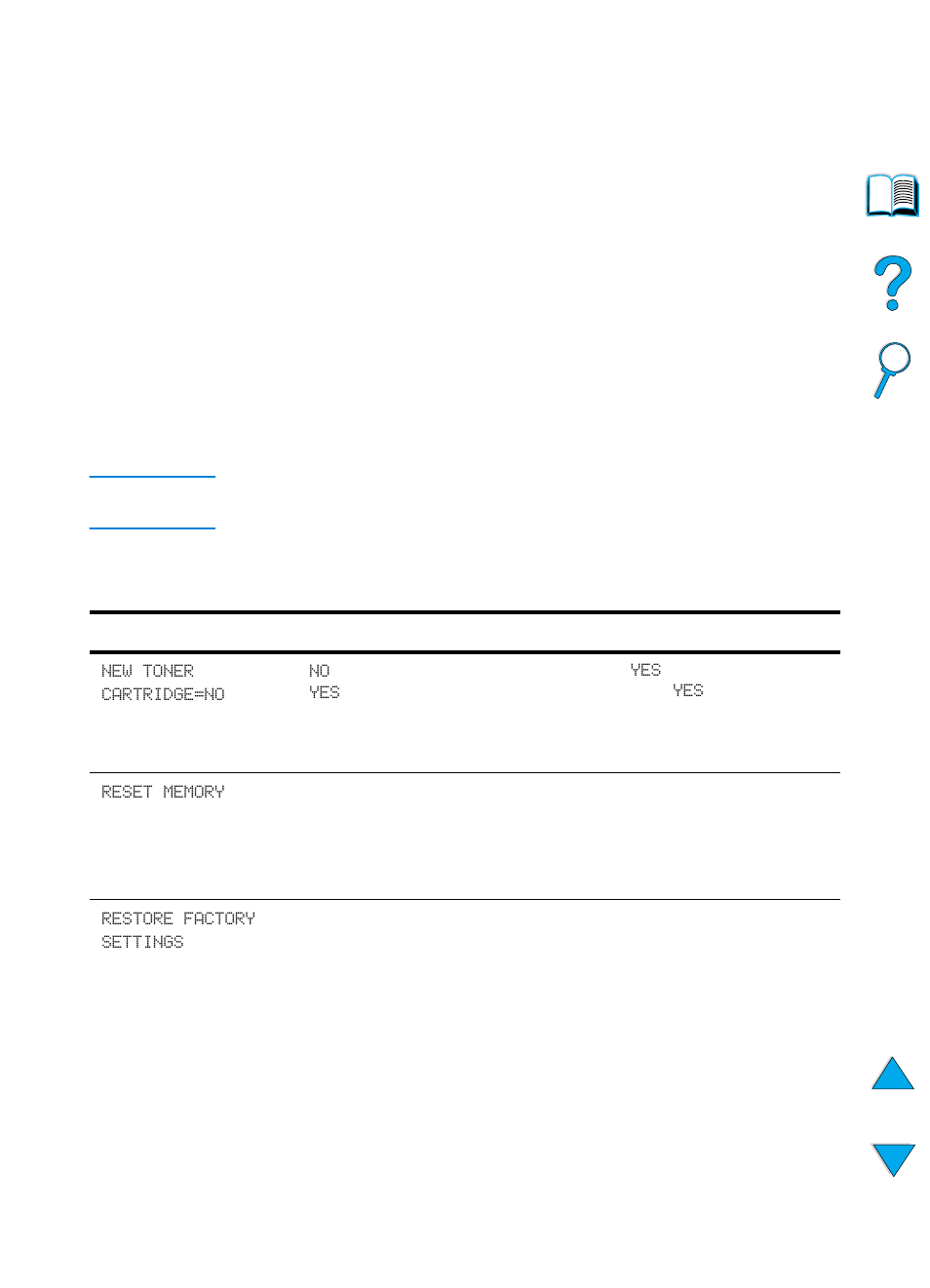 Resets menu, In the “resets menu | HP 4100TN User Manual | Page 225 / 278