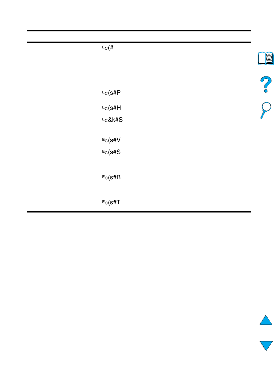 Understanding pcl 5e printer command syntax 241, Common pcl 5e printer commands (continued) | HP 4100TN User Manual | Page 243 / 278