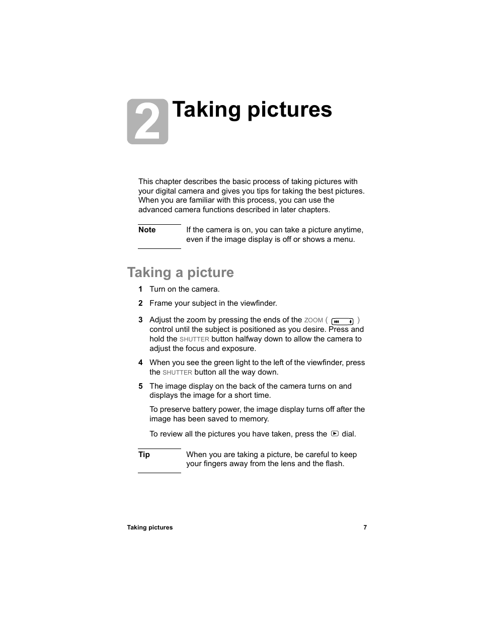 Taking pictures, Taking a picture | HP 612 User Manual | Page 15 / 84