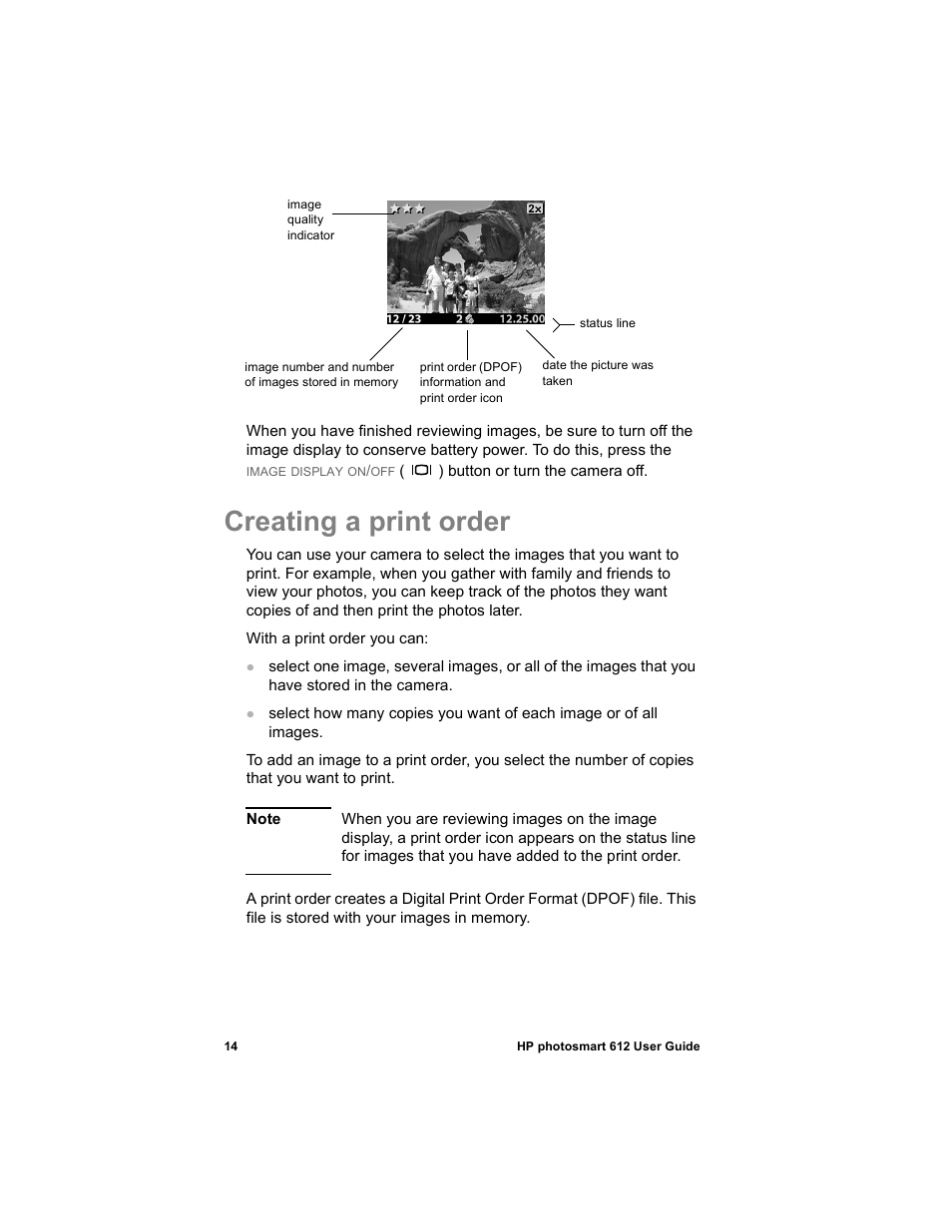 Creating a print order | HP 612 User Manual | Page 22 / 84