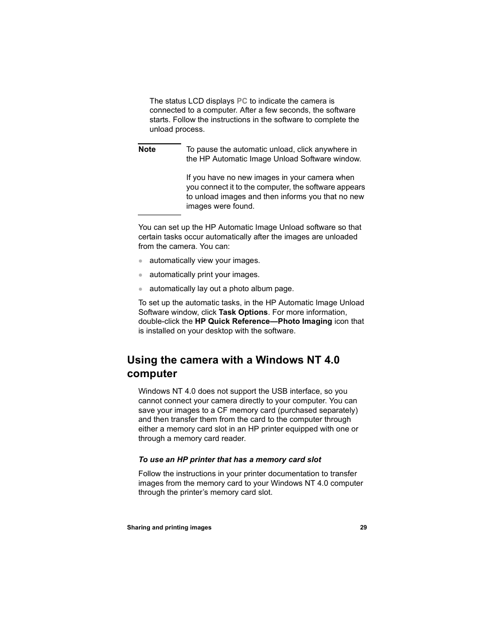 Using the camera with a windows nt 4.0 computer | HP 612 User Manual | Page 37 / 84