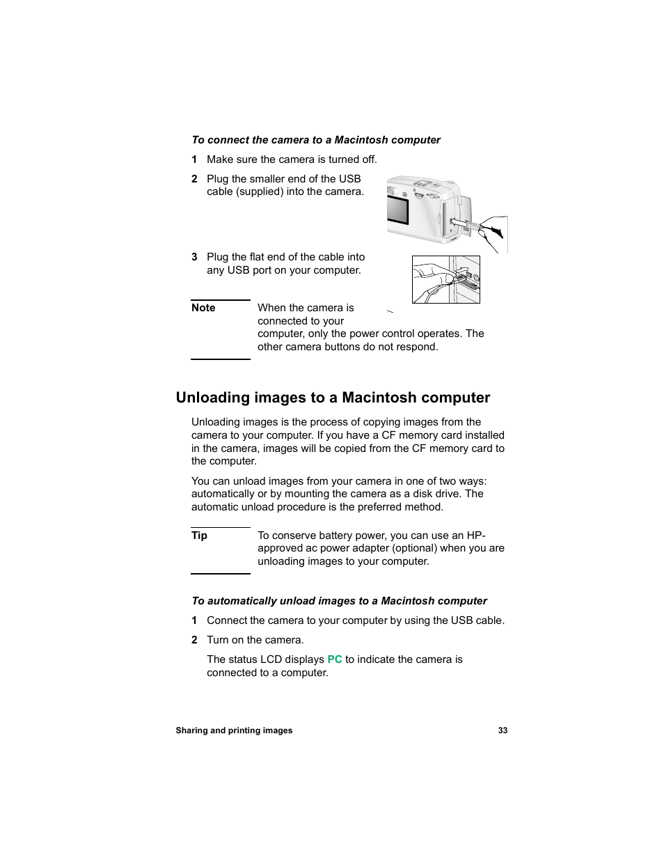 Unloading images to a macintosh computer | HP 612 User Manual | Page 41 / 84