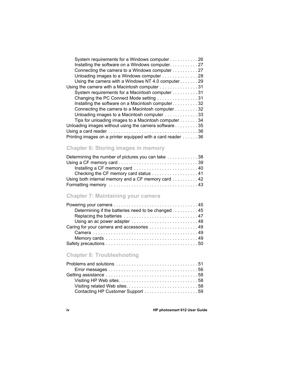 HP 612 User Manual | Page 6 / 84